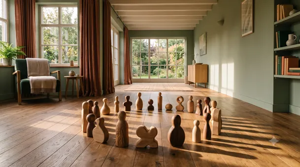 Systemische Aufstellung mit Holzfiguren in Massenbachhausen